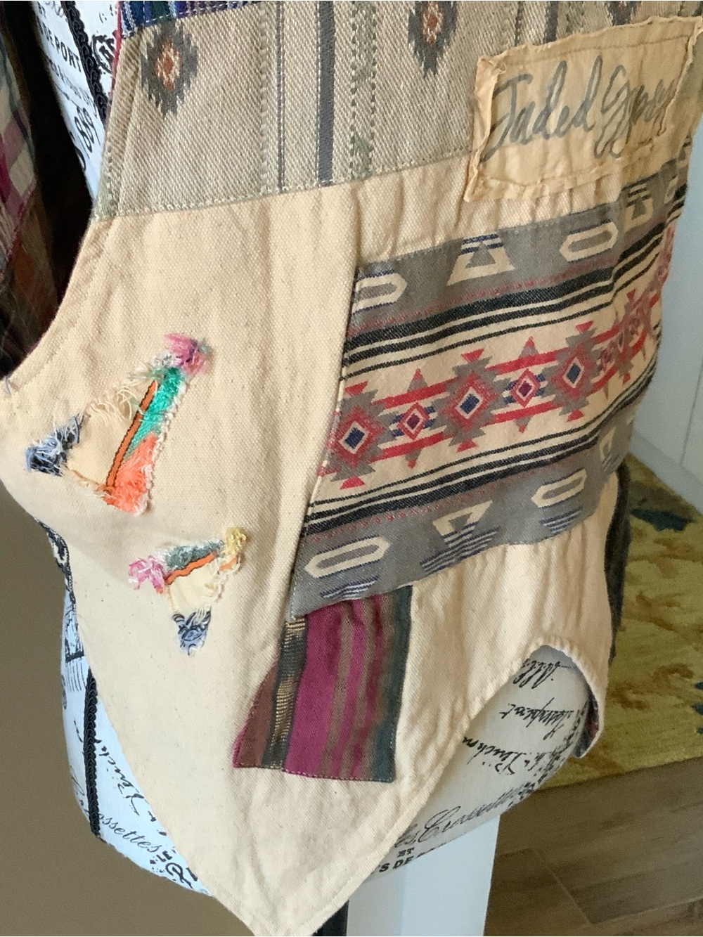 Boho Patchwork Sleeveless Vest - Multicolor - Picture 3 of 8